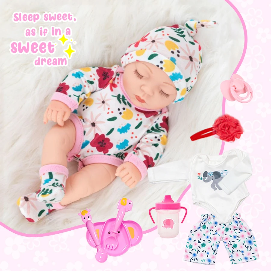 

Lifelike Reborn Dolls 10inch Realistic Full Silicone Soft Baby Bebe Vinyl Newborn Girl Doll Princess Toddler Christmas Toy Gift