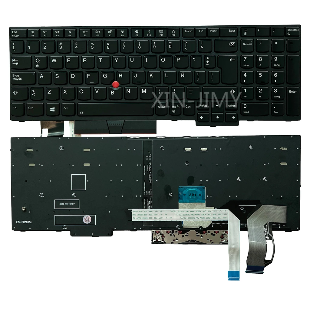 E580 Latin Backlit Keyboard For Lenovo Thinkpad E585 E590 L580 L590 T590 P52 P53 P72 P73 SN20P34095 01YP560 SN5372BL LA