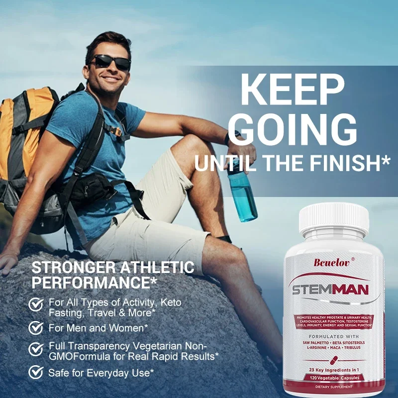 Prostate - Saw Palmetto Supplement for Men's Prostate Health, Urinary Tract Health, Frequent Urination - 120 Capsules - Image 5