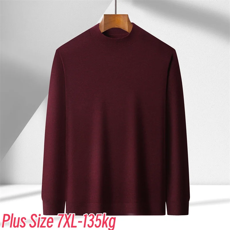 7XL حجم كبير الرجال الأساسية سترة الخريف المعتاد متماسكة تيز كم طويل الدهون الذكور حجم كبير البلوز البلوز القمم