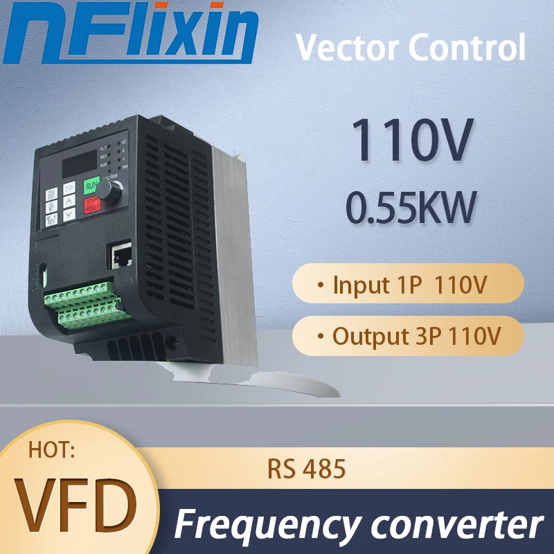 

NEW 0.55KW VFD Frequency Inverter 110V 1P Input 3P Output Variable Frequency Drive CNC Motor Inverter Converter ﻿