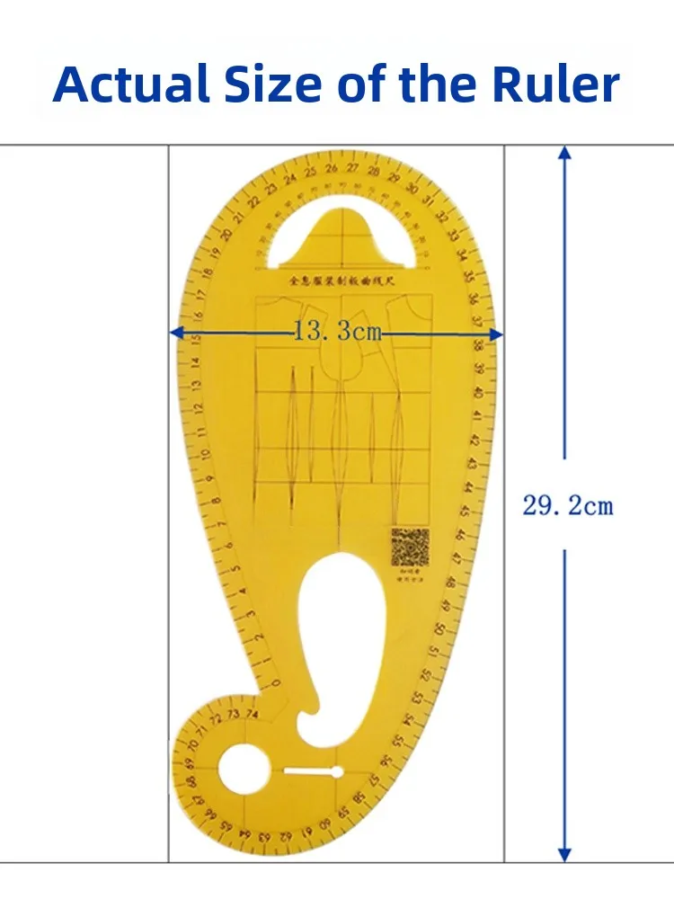 مسطرة خياطة خاصة لخط المنحنى في منطقة الإبط والكوي، أداة متعددة الوظائف لصنع الأنماط والخياطة في صناعة الملابس #5