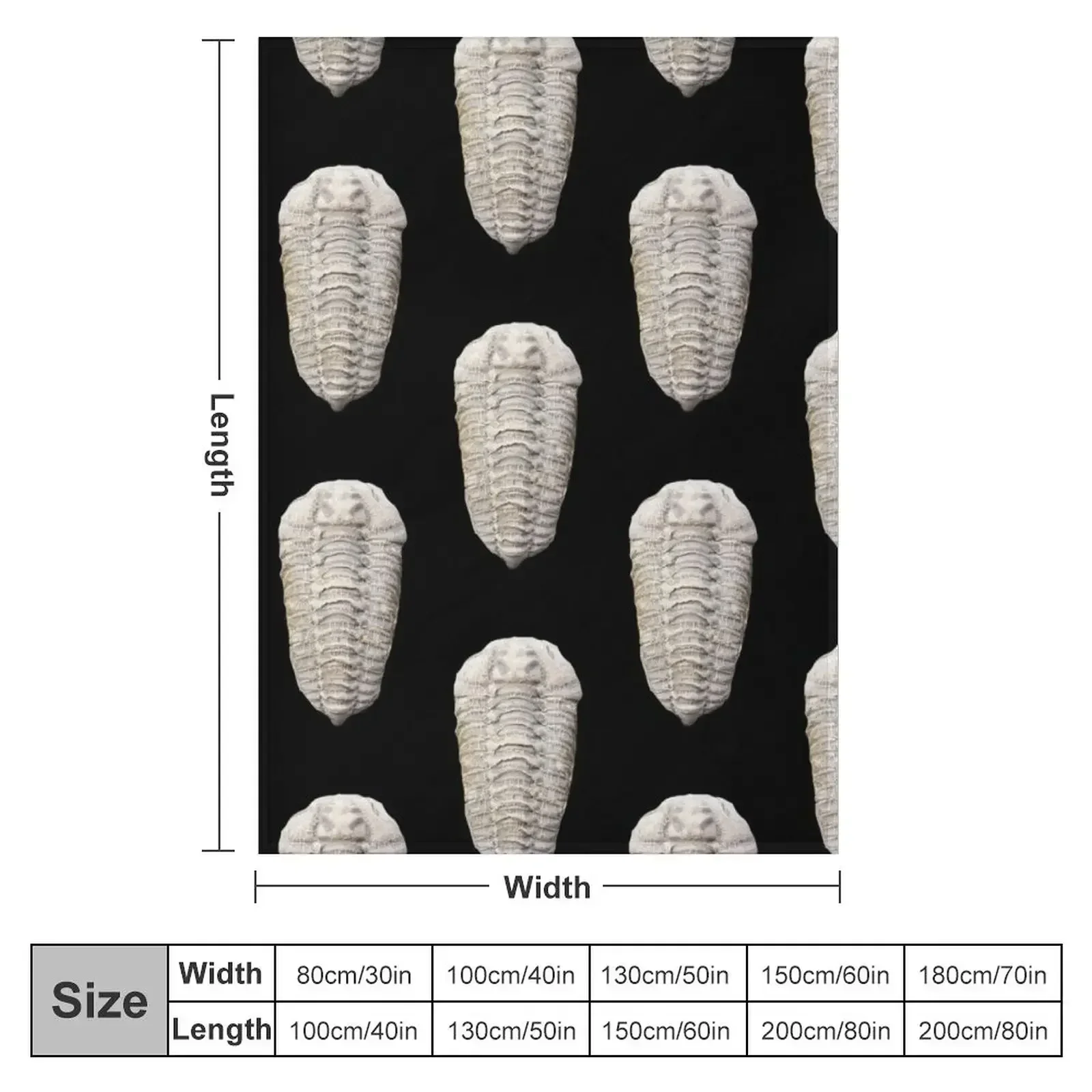 New Trilobite- Fossil Throw Blanket couch cozy soft plush fuzzy picnic outdoor blanket