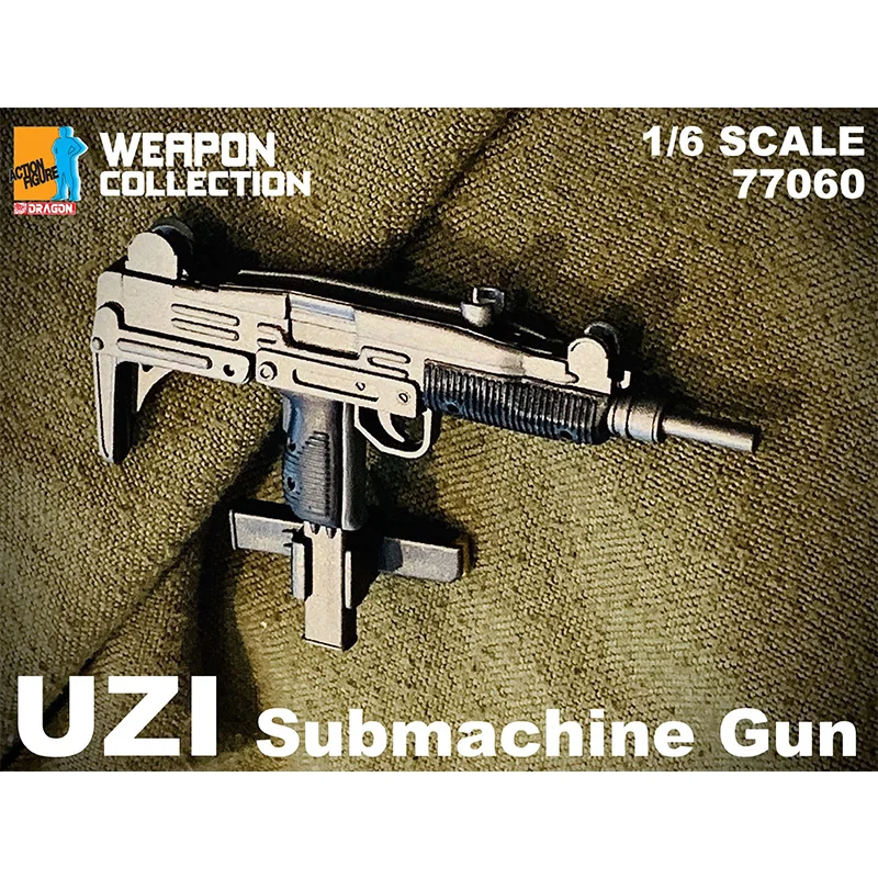 DML 1/6 UZI 기관단총, 77060 발사 불가, 12 인치 액션 피규어 액세서리, 무기 모델 군인 컬렉션 재고 있음