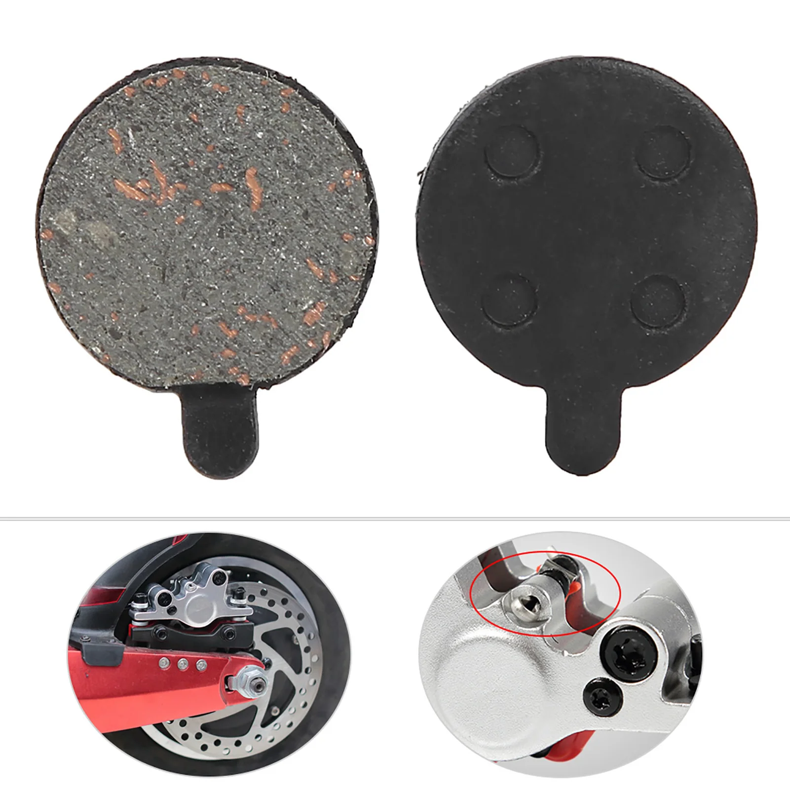 Elektroroller-Bremsbelag, 4 Paar, rotes Kupfer, Halbmetall-Bremsscheibe, Rotor-Pad, Ersatzteile für 10-Zoll-Elektroroller