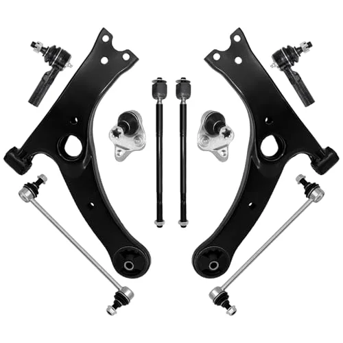 Frenzybro 10 Pcs Front Lower Control Arm Kit For Toyota Corolla 2009-2013 With Ball Joint Tie Rods Sway Bar Links