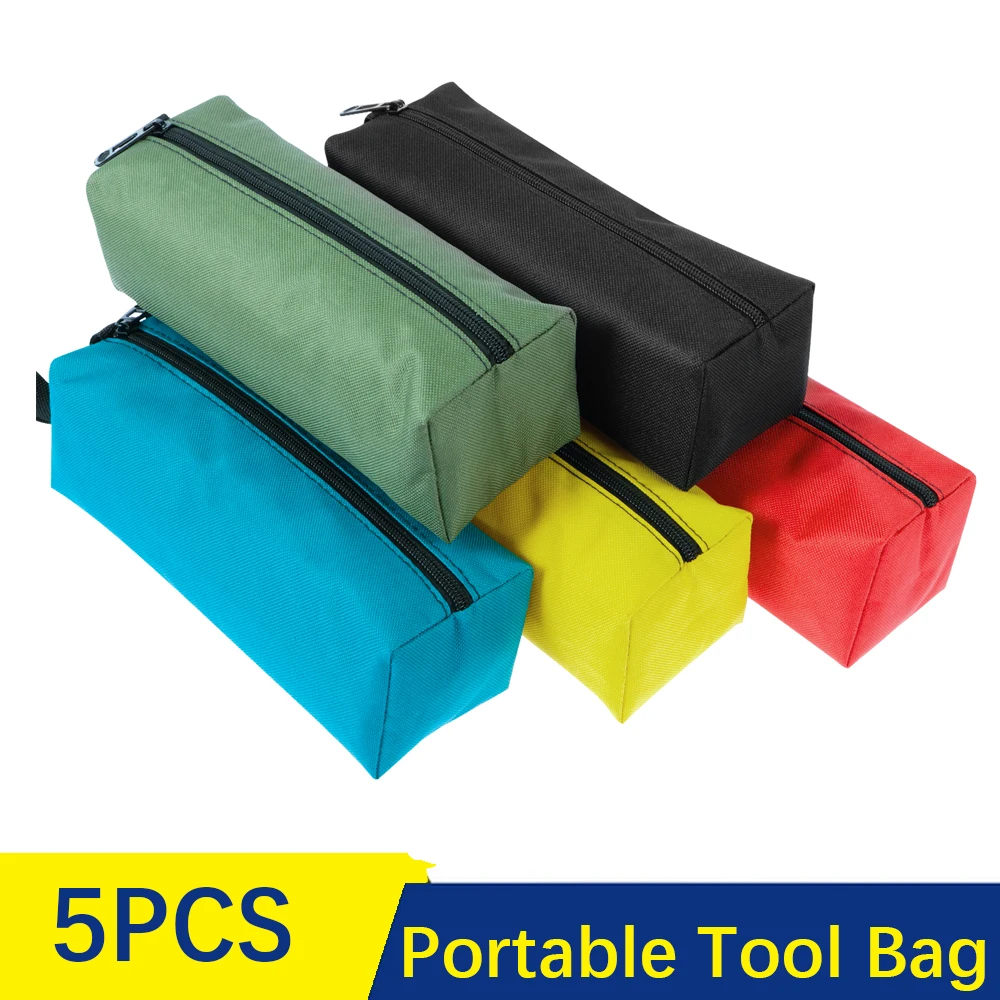 Hand Tool Bag Thick Canvas Bag for Small Tools Screwdriver Wrench Tweezers Drill Bit Organizer Bag Waterproof Zipper Pouch