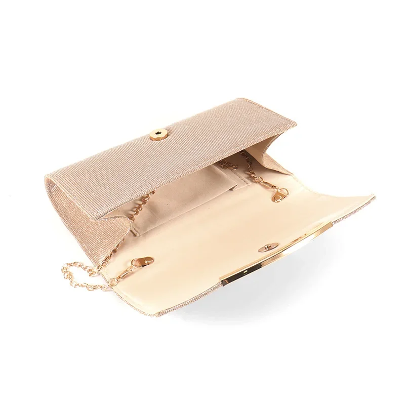 Glitter Envelope Handbag Women Shiny Gold Folded Long Purse Female Fashion Day Clutch Bling Bridal Wedding Party Evening Bag