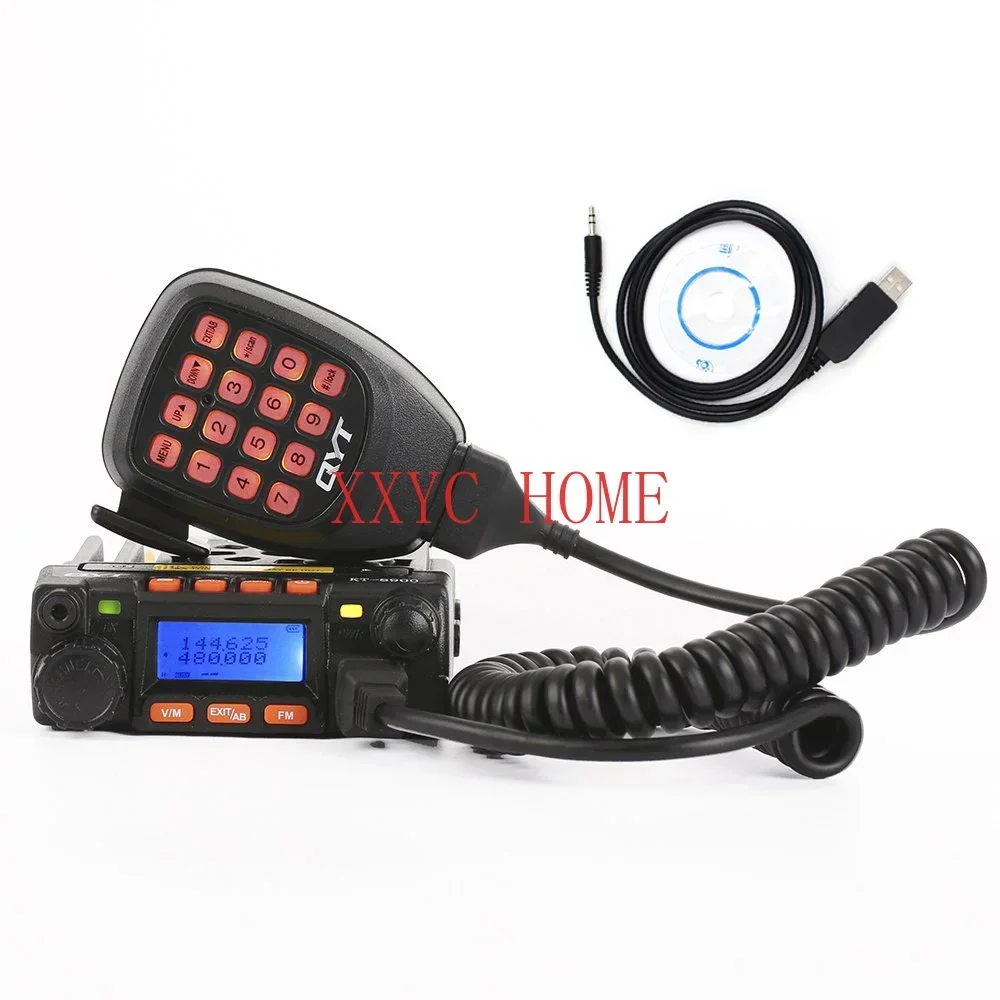 Mini Mobile Radio Dual Band 136-174MHz & 400-480MHz 25W Mobile Transceiver KT8900  Car Radio Station