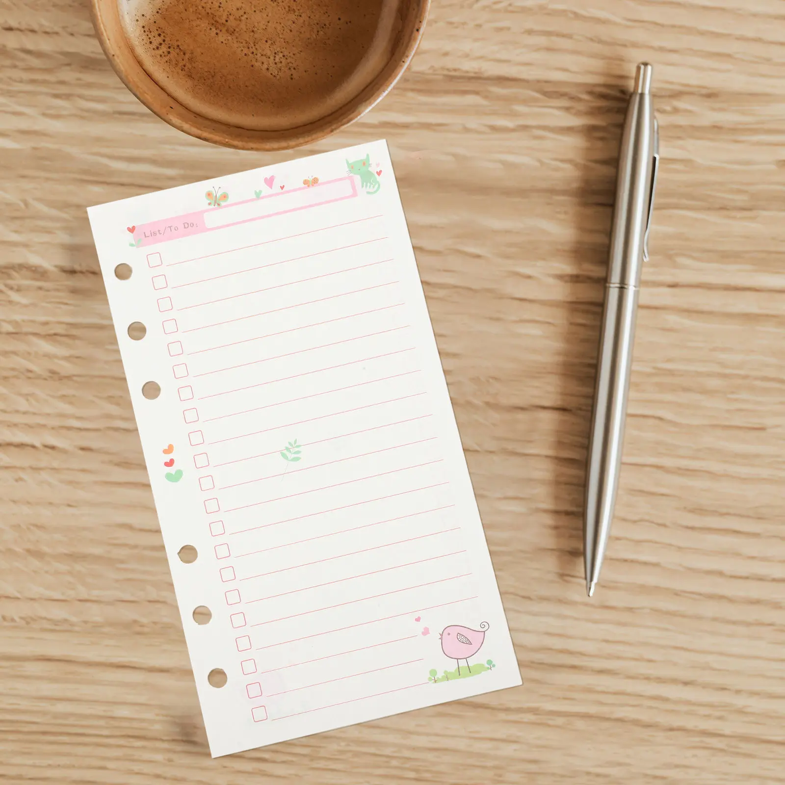 A6 Notepad Refill Paper for Loose Leaf Notebook Thick Smooth Writing Surface 6-Hole Punch Planner Binder Insert