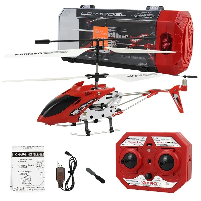 ABS KIDS 3.5CH Remote Control Helicopter For Kids Infrared USB Charging Airplane Model Toy With Lights Birthday Gifts For Boys