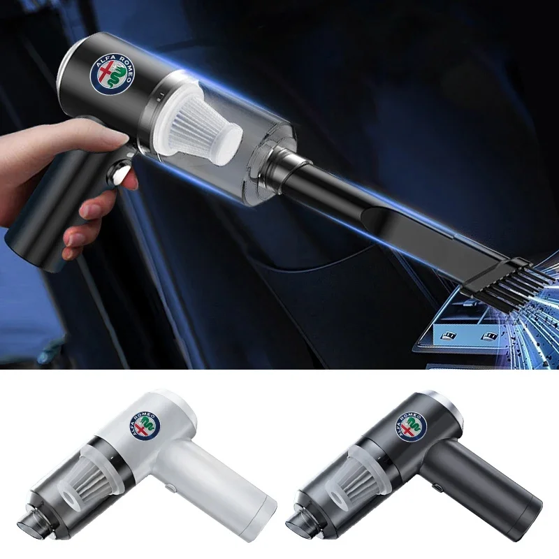 Car Vacuum Cleaner Mini Powerful Cleaning Machine Strong Suction Handheld for Alfa Romeo Giulia Stelvio Giulietta 156 159