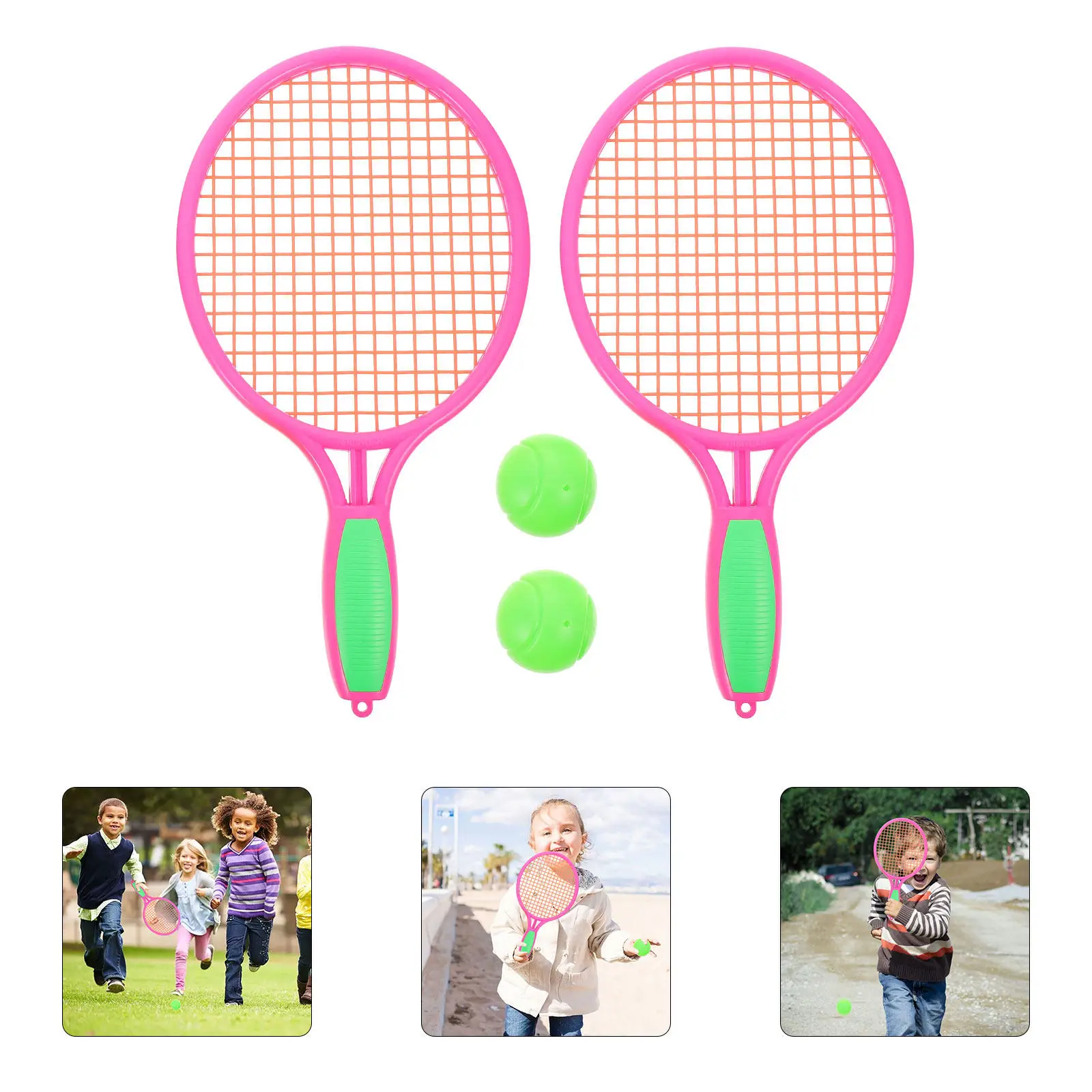 1Pair Kids Racket Set Multifunctional ABS Badminton Tennis Racket for Play Parent-Child Activity Outdoor Sports