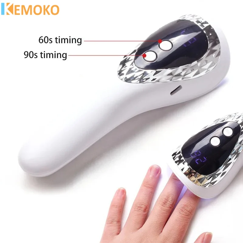 Secador de uñas, máquina de fototerapia portátil, pantalla de visualización, lámpara para hornear recargable, lámpara de secado rápido, herramientas inalámbricas para uñas, lámpara Led