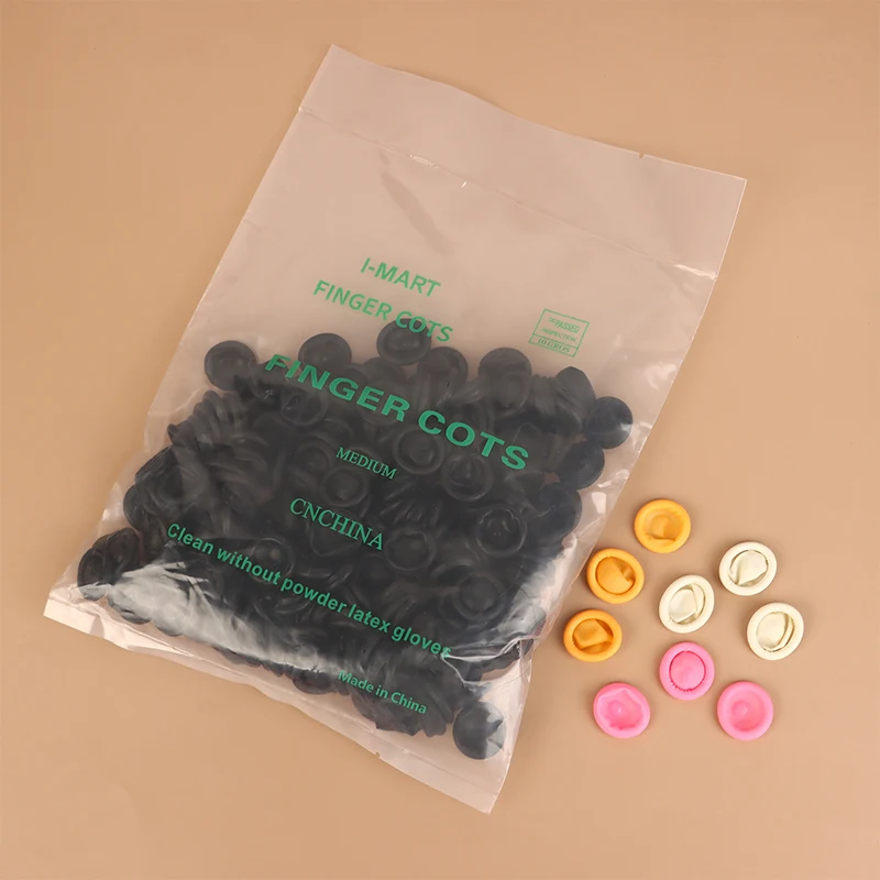 150Pcs/bag Disposable Finger Cots Latex Rubber Finger Cots Nail Art Tool Finger Gloves Fingertips Protector Cover