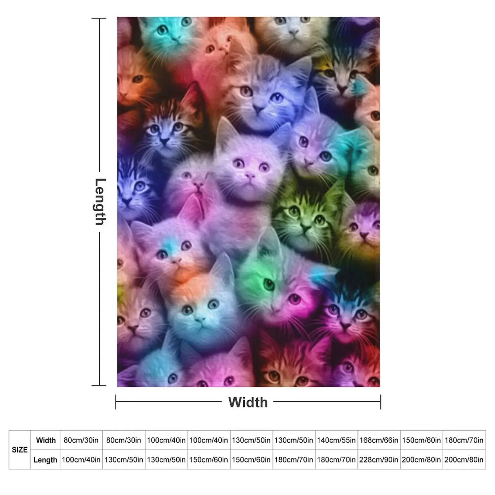 DISCO CATS Throw Blanket couch cozy soft plush fuzzy picnic outdoor blanket