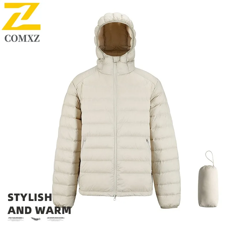 COMXZ Men Winter Jackets 2025 Thick Snow Camping Cold-Resistant Lightweight Daily Padded Jacket High Quality Trip Padding Coat