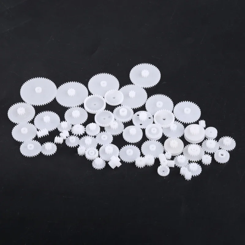 58pcs/مجموعة الساخنة تخفيض حقيبة التروس عجلات مسننة WSFS التروس البلاستي