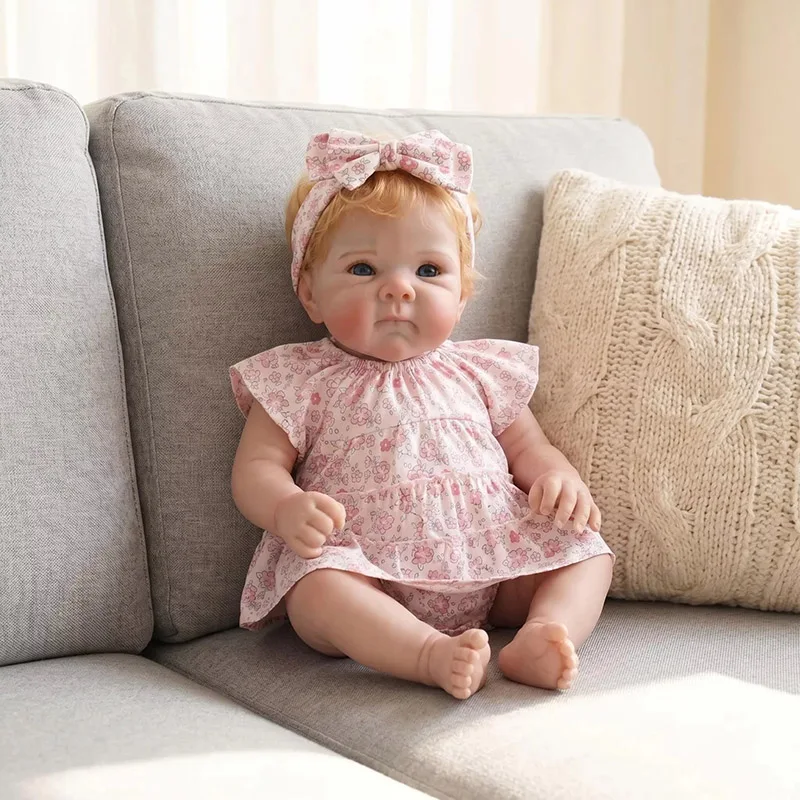 48cm Already Painted Finished Doll Bettie with Hand Rooted Blonde Hair 3D Skin Visible Veins Art Doll