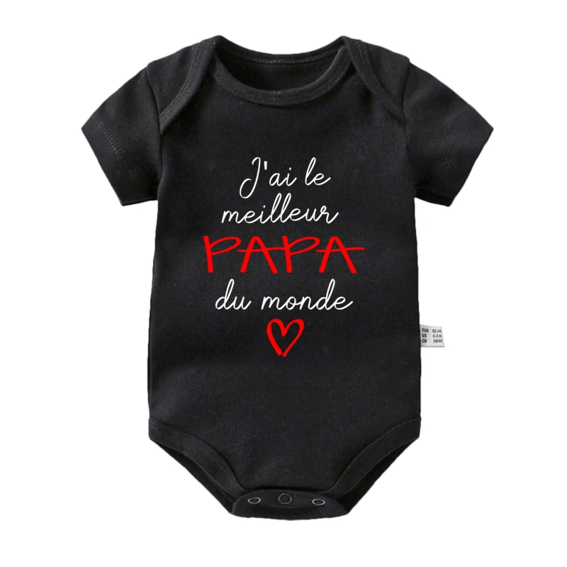 Cotton baby bodysuit with Mom or Dad message – Newborn gift for parents