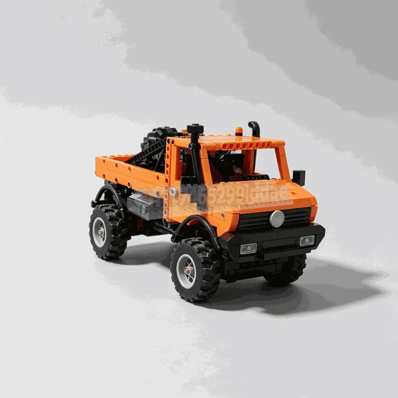 1120Pcs Orange Utility Trial Truck Vehicle Model Building Blocks Off Road Engineering DIY Assembly Set Collection Display Gift