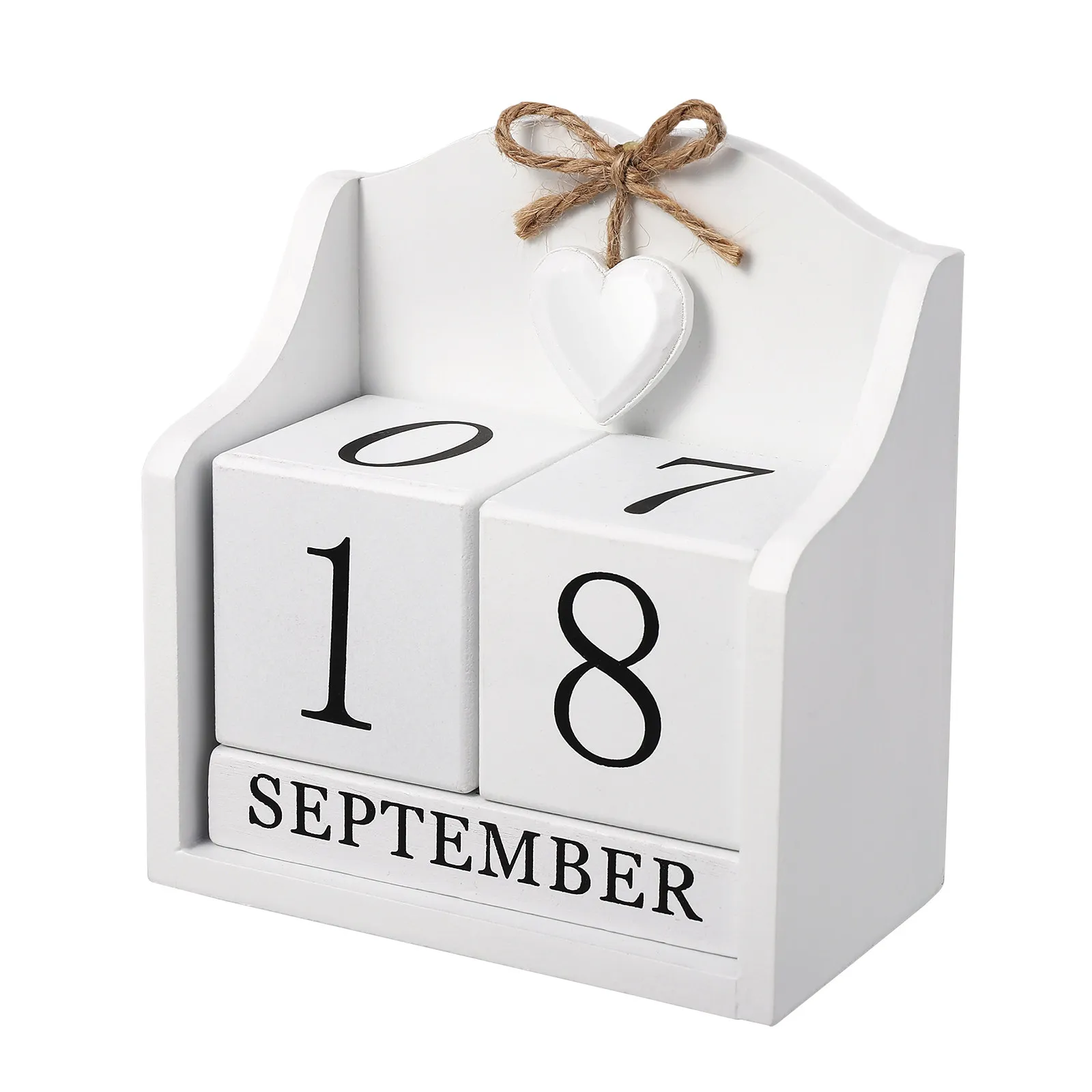 Wooden Besportble Vintage Reusable Wooden Block Calendar For Study Room Desk Christmas Office Desk Decor European