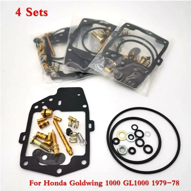 4set Motorcycle Carburetor Carb Repair Rebuild Kit For Honda Goldwing 1000 GL1000 1979-1978 Metal Rubber Motorcycle Carburetors