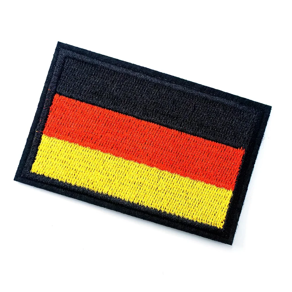 German Flag Size:5.0x7.5cm Iron On Embroidered Patch For Cloth Garment Appliques DIY Accessory Badges