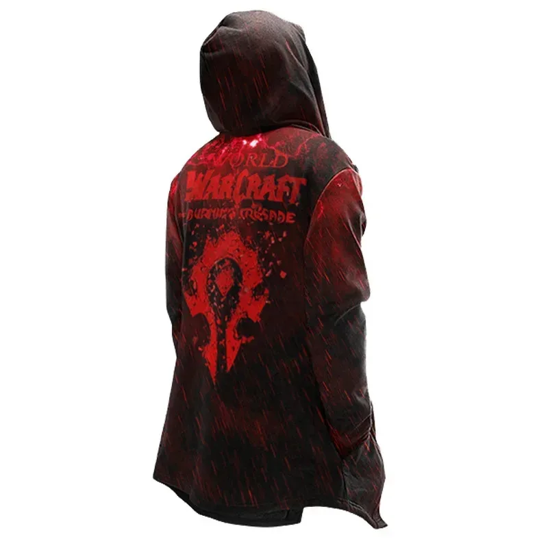 

New 2025 World of Warcraft trench the horde cosplay costume mid-length plush fabric jacket Halloween adult game t eqs9X