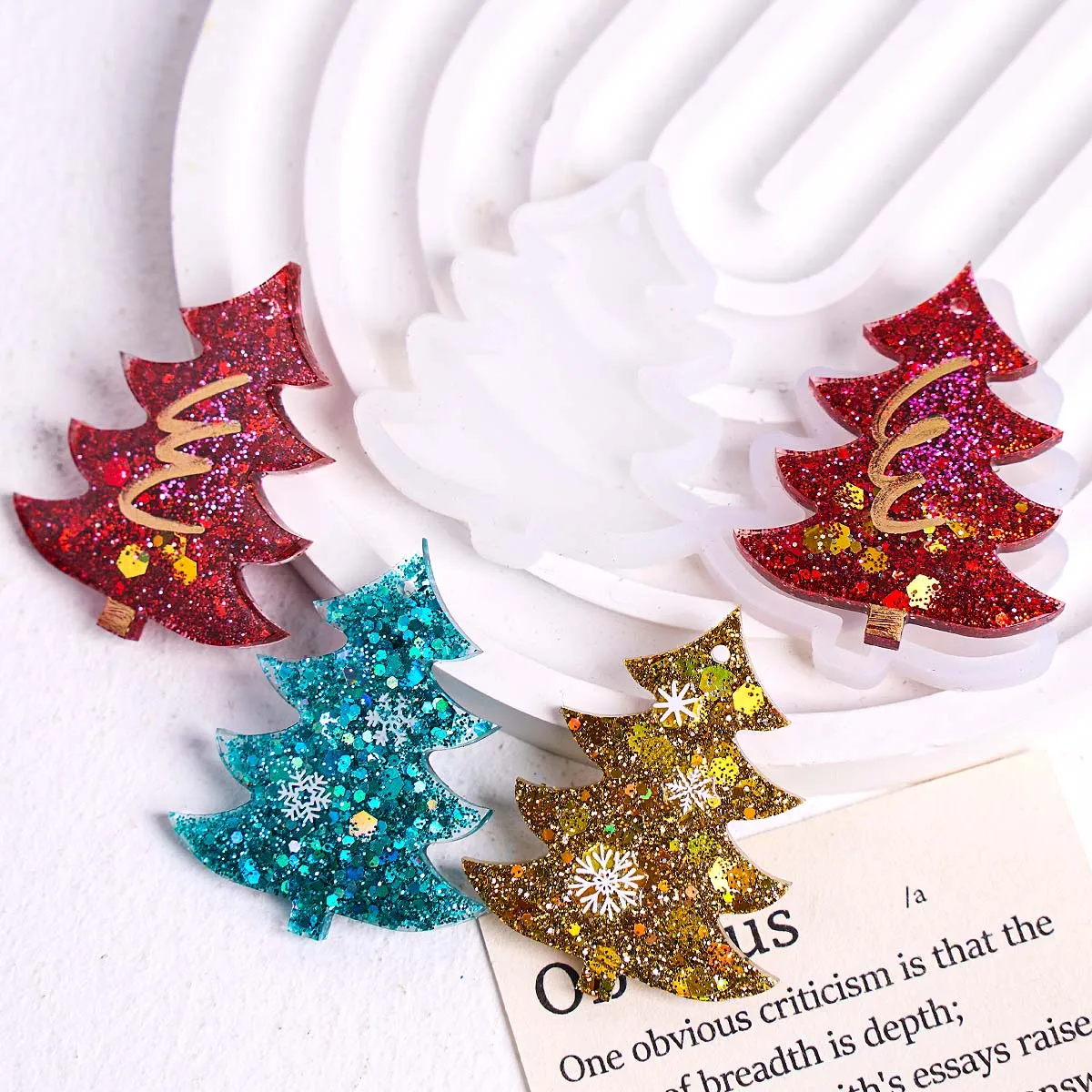 3D Christmas Tree Pendant Silicone Mold DIY Handmade UV Epoxy Resin Keychain Earrings Jewelry Craft Casting Molds Home Decor view 6