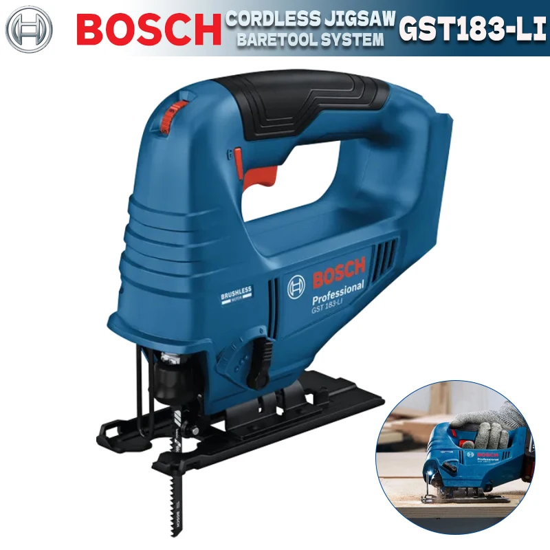 BOSCH GST 183-LI Cordless Jigsaw Professional 18V Brushless Variable Speed Electric Saw for Wood Metal Plastic Cutting GST183-LI
