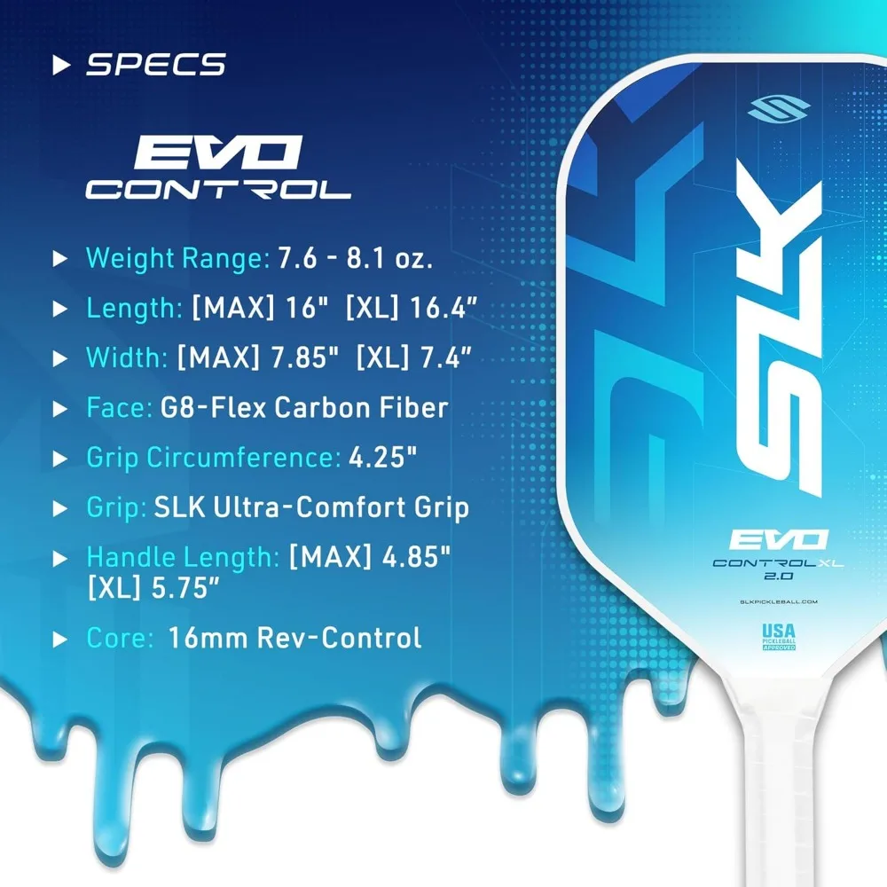 2024 Pickleball Paddle from SLK by | Evo Power, Hybrid & Control Paddles | Fiberglass Pickleball Paddle