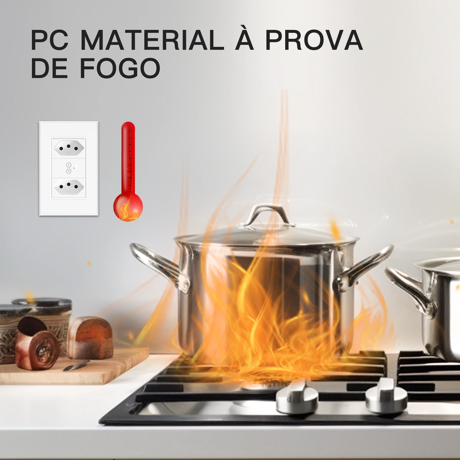 Smart WiFi Wall Outlet Brazilian Standard Electrical Plug 100-240V Fireproof Sockets Independent Timer Switch App Remote Control