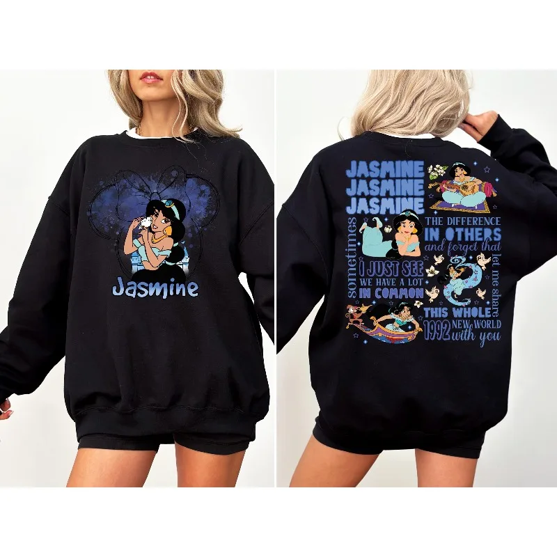 ديزني علاء الدين ياسمين المرأة هوديي 2025 الخريف/الشتاء جديد الرجال والنساء موضة غير رسمية الشارع الشهير #3