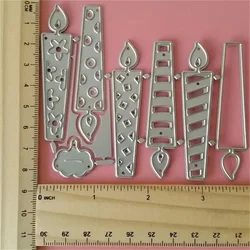 Matrices de découpe en métal pour étiquettes de bougies d'anniversaire, timbres de scrapbooking, gaufrage artisanal, modèle de galets