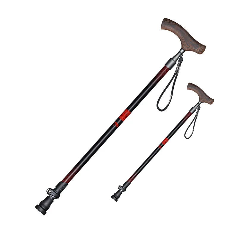 Pioneer Wood T Handle Walking Sticks For Tourism Cane Trekking Nordic Walking Pole Hiking Crutches Bar Ultralight