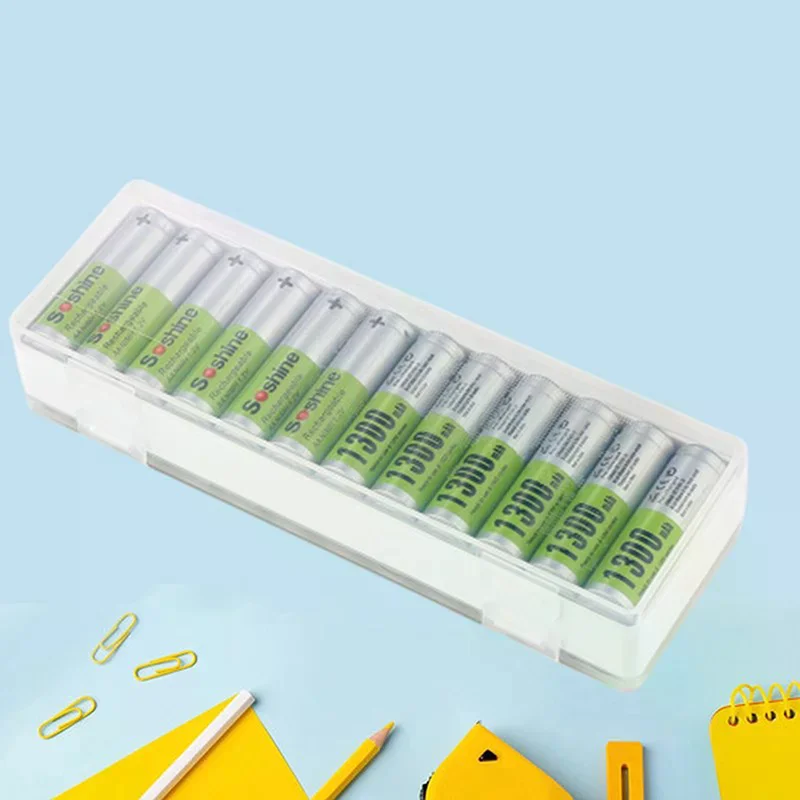 AA Battery Storage Case Holder Organizer Compact PC Battery Box For 24pcs AA Or 14500 Batteries Water-Resistant And Easy To Carr