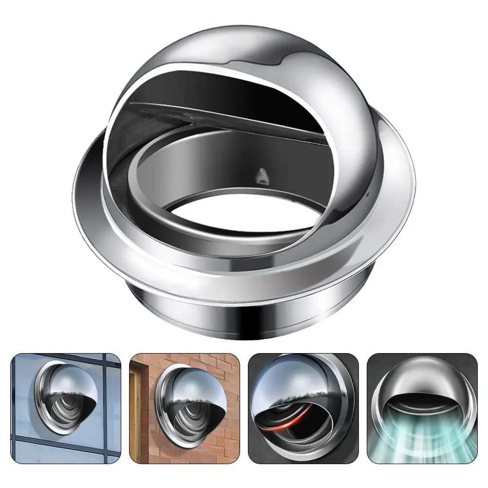 

Stainless Steel Ventilation Cap Round Wall Waterproof Windproof Chimney Cover Exhaust Hood Dryer Vents Triple Wall