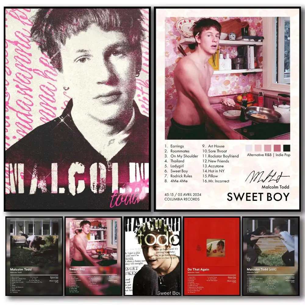 Pop Singer Music Album M-Malcolm Todd Poster Decorative Wall Art Stickers Mural Photo Print for Home Living Room Hallway Decor