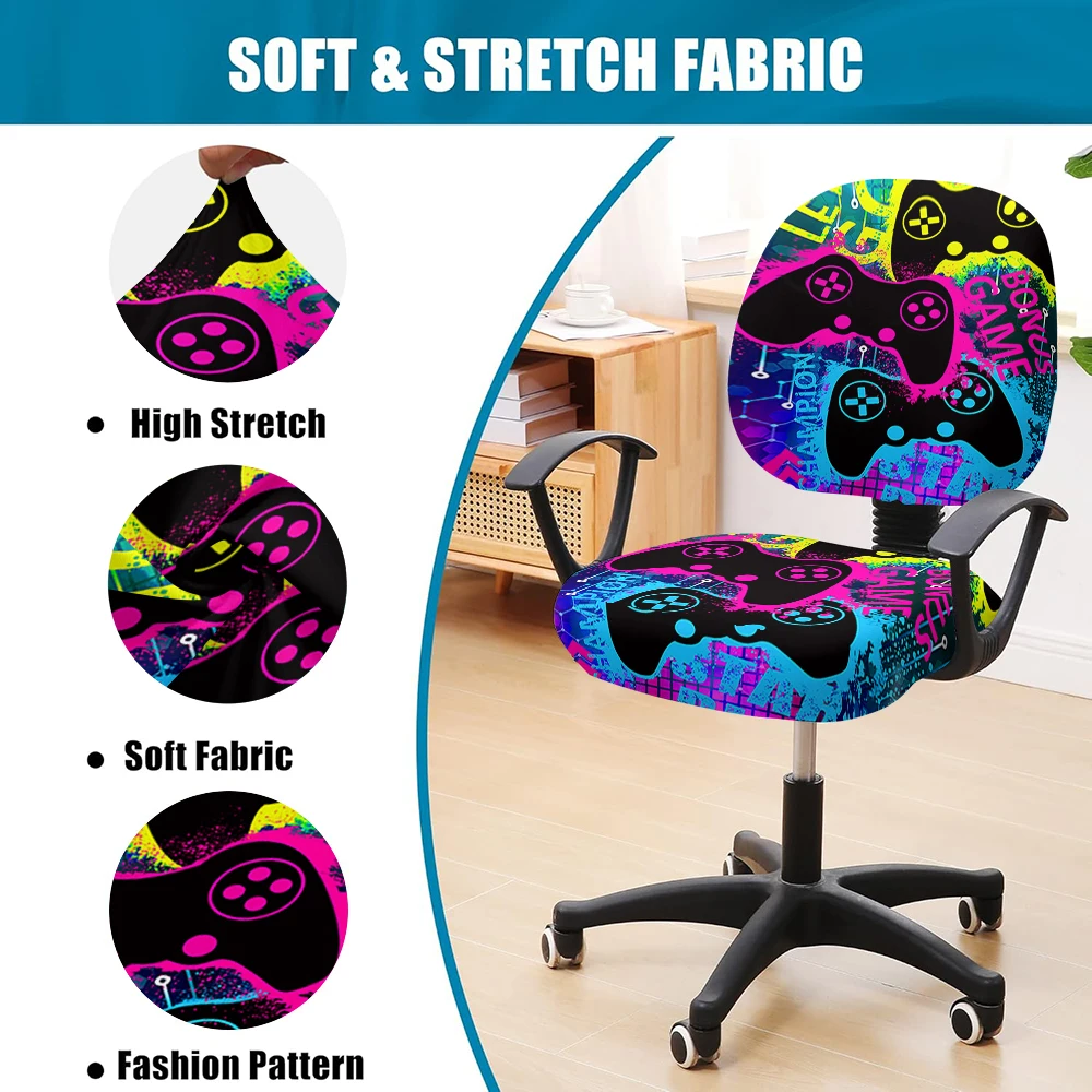 Home Split-Style Stuhlbezug Leuchtender Gaming-Stuhlbezug Elastischer Universeller Büro-Gaming-Stuhlbezug Sitzkissenbezug 2 Stück/Set