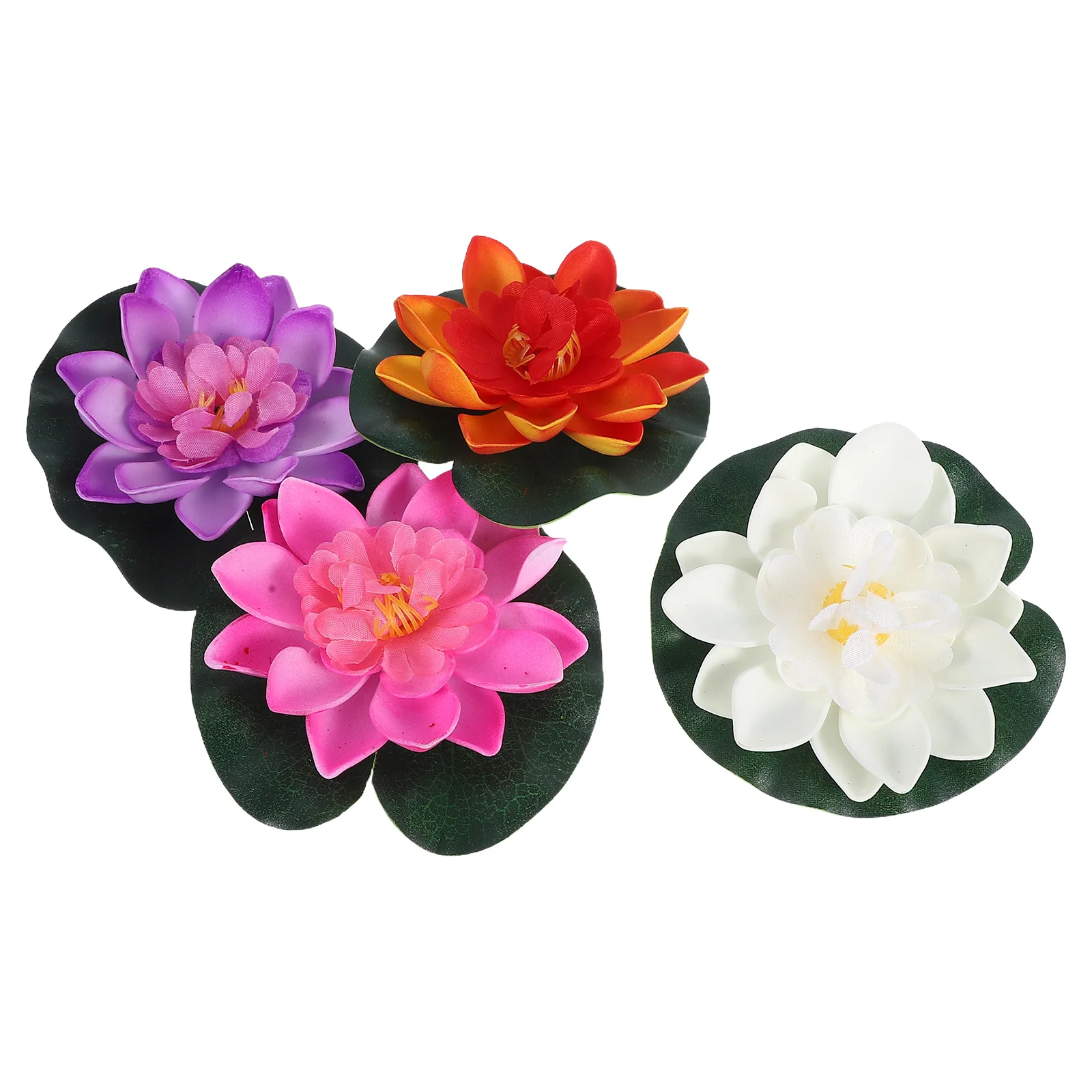 

4Pcs Simulation Lotus Flowers Floating Artificial Plants for Fish Tank Pool Decoration Realistic Garden Wedding Party Home Decor
