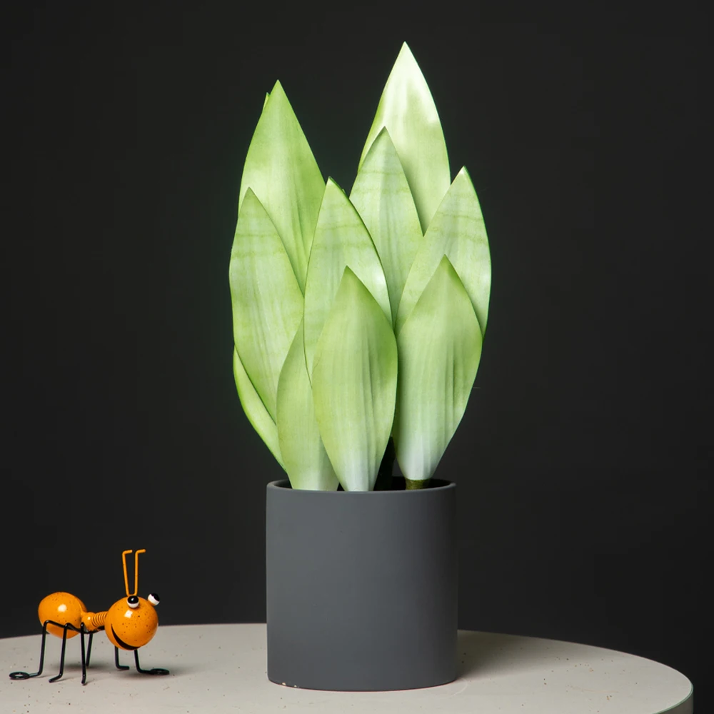 31/37 cm künstliche Schlangenpflanzen, gefälschte Sukkulenten, Kunststoff, Tigerfellpflanze, tropische Sansevieria für Büro, Zuhause, Tischdekoration – Detail 15