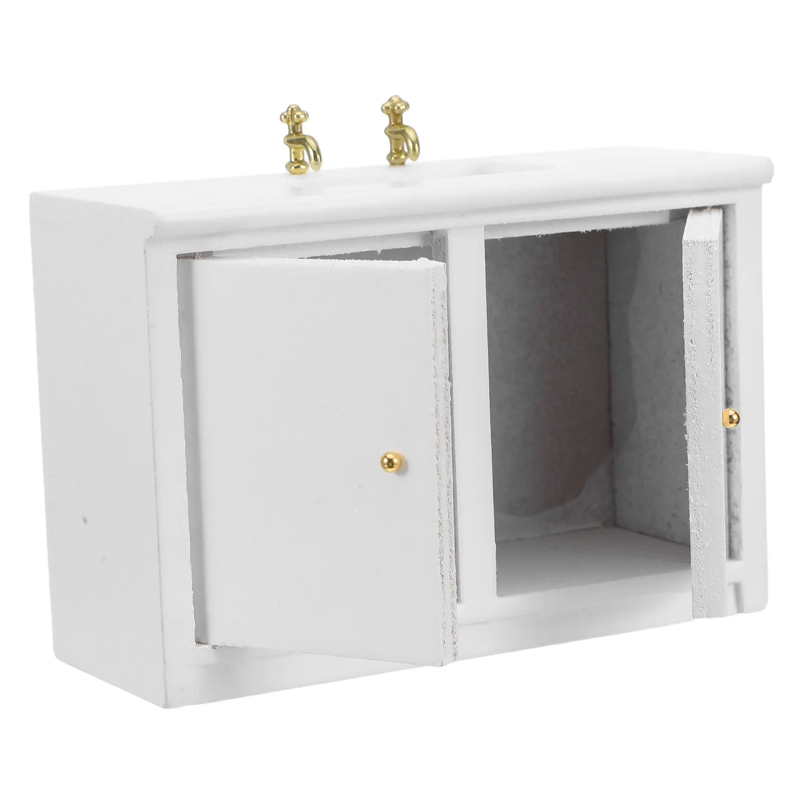 

1 шт. Миниатюрная раковина для ванной комнаты, изысканный белый умывальник, реалистичный миниатюрный предмет мебели, украшение, декор