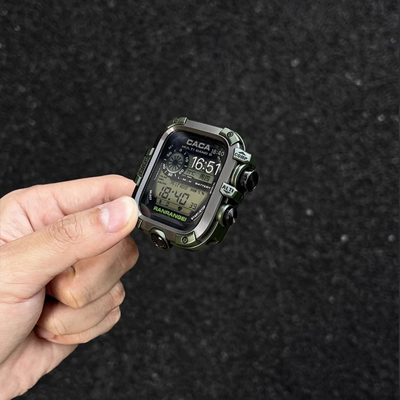 Armor Metal Case+Strap For Apple Watch Ultra 10 9 8 7 6 5 4 HD Glass Waterproof Protective Cover For iWatch 44mm 45mm 46mm 49mm