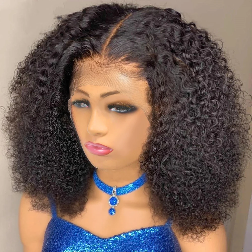 

7x5 13x4 Glueless Kinky Curly Short Bob Wigs HD Lace Frontal Bob Wigs 100% Human Hair Deep Water Wave Lace Front Human Hair Wig