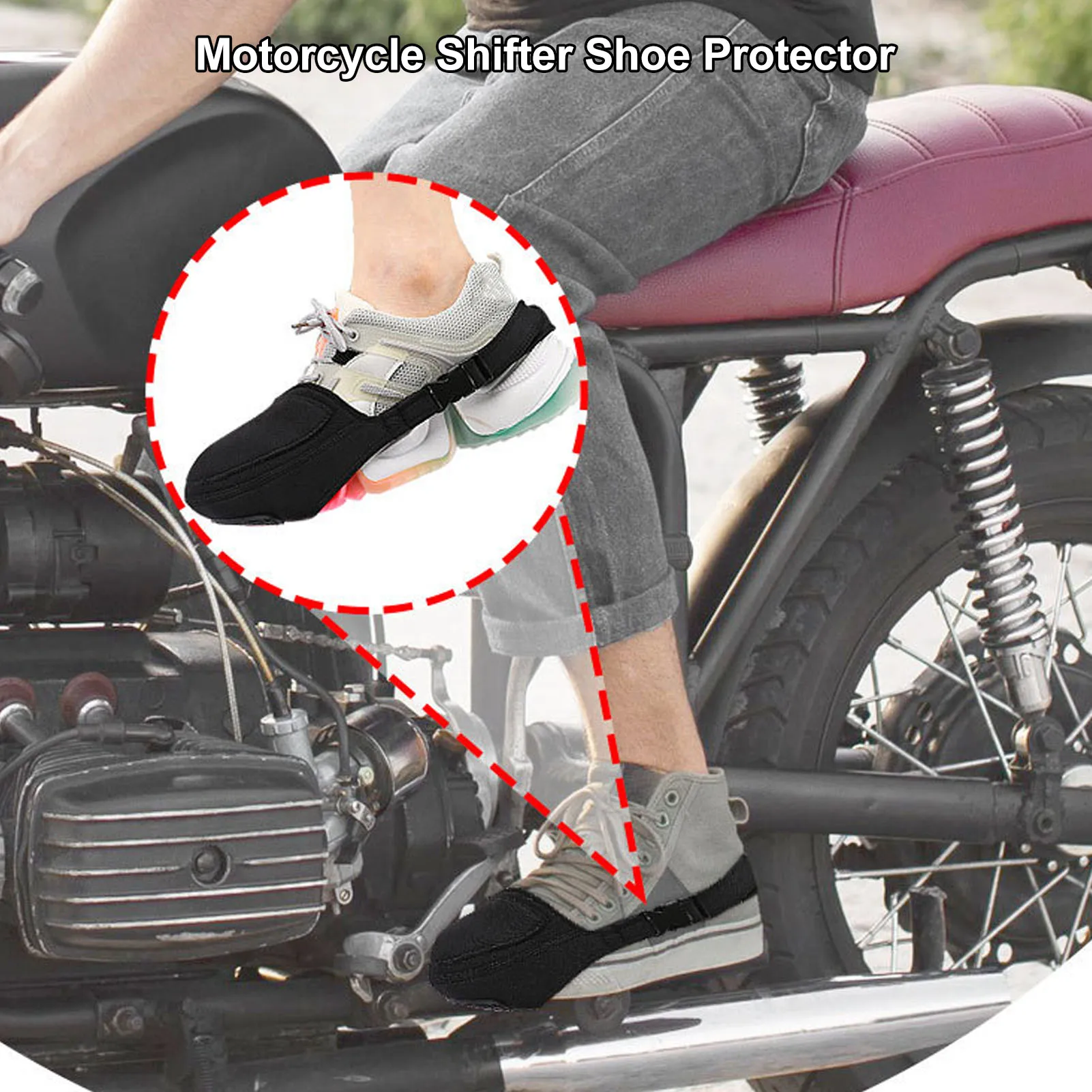 Motorcycle Gear Shifter Guards Black Anti Slip Waterproof Lightweight Boot Cover Shifter Protector for Long Distance Riding