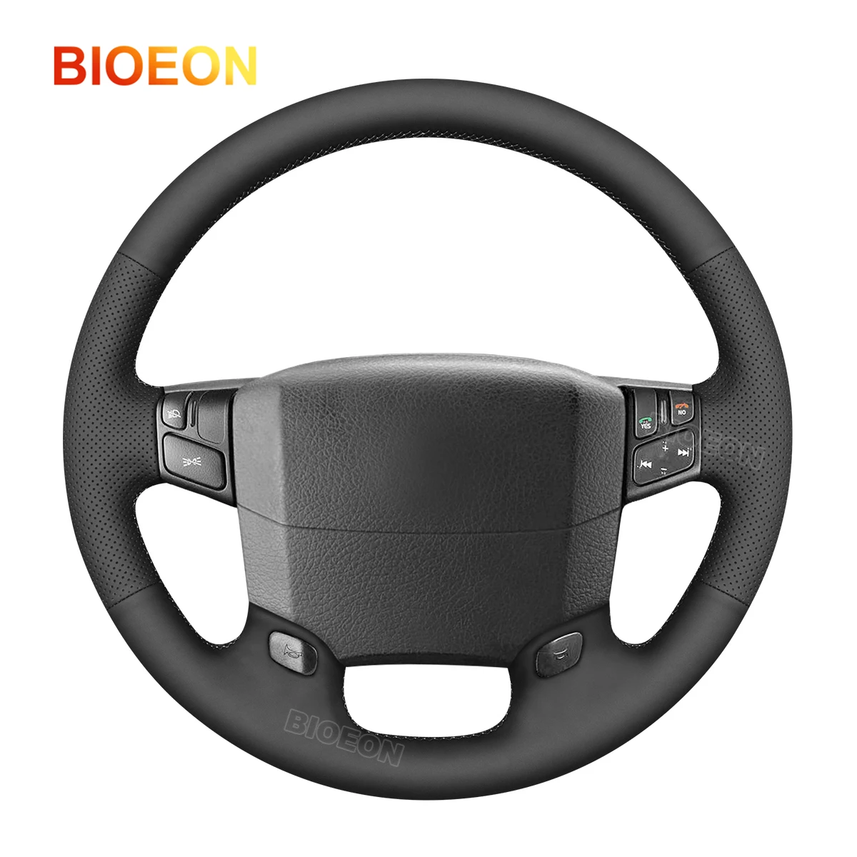 

Bioeon Black PU Leather Car Steering Wheel Cover for Volvo VNL VNR FM FH 2004-2016