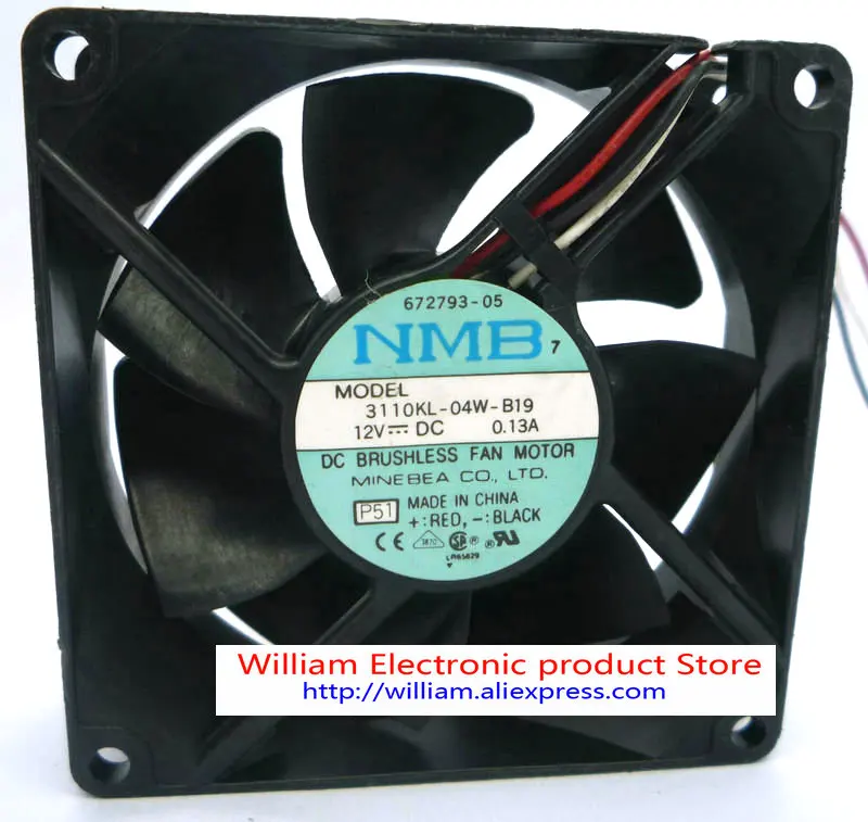 

Original 80*80*25MM 12v 0.13a 3110kl-04w-b19 mute cooling fan
