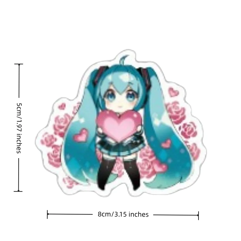 50PCS Hatsune Miku Anime Stickers Pack - Kawaii Vocaloid Decals for Phone Case, Luggage, Notebook, Great Birthday Gift for Teens