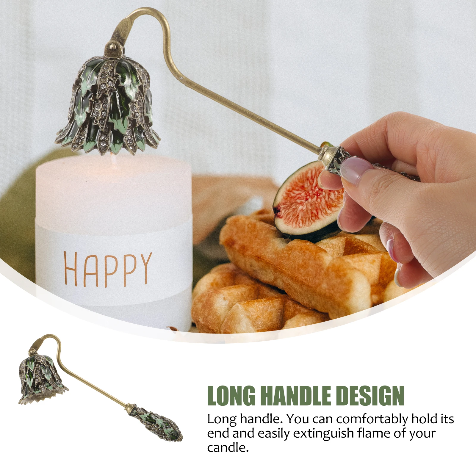 

Premium Metal Snuffer Long Handle Wick Extinguisher for Safe Flame Control in Jar Tea Light Aromatherapy Candles